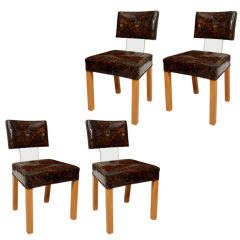 Rare Set of Four Dining Chairs by Charles W. Schonne